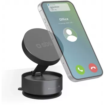 SBS TESUPSUCTIONMAG Magnetischer Saugnapf-Tischständer für Smartphones, Schwarz