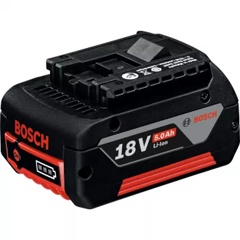 Bosch Professional 18V 5,0 Ah Li-Ionen Akku, Slide-In (Schwarz/Rot)