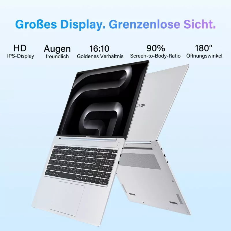 GEEKOM GeekBook M16 16 Zoll Laptop Intel Core Ultra 9 185H 16GB RAM 512GB SSD Windows 11 Pro Silber