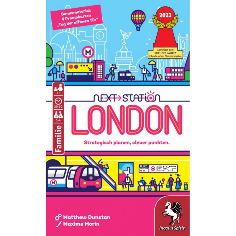 PEGASUS Next Station London – Flip-and-Write-Brettspiel, 1–4 Spieler, ab 8 Jahren
