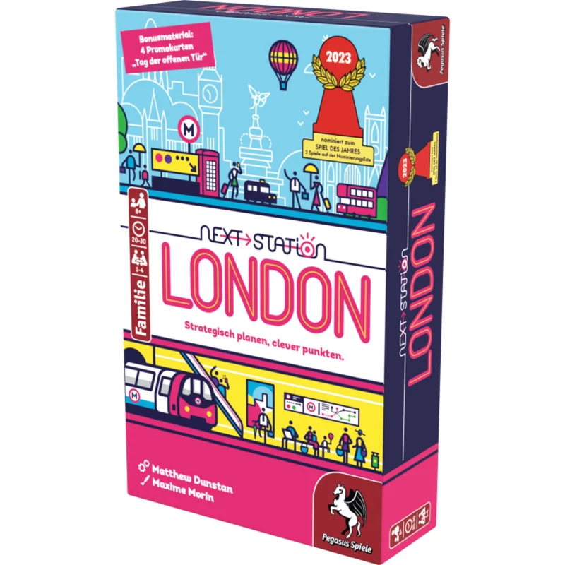 PEGASUS Next Station London – Flip-and-Write-Brettspiel, 1–4 Spieler, ab 8 Jahren