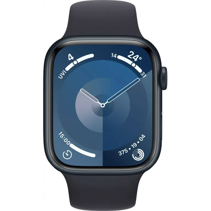 Apple Watch 9 GPS + Cellular 45mm, Mitternacht, Sport Band M/L (MRMD3ET/A)