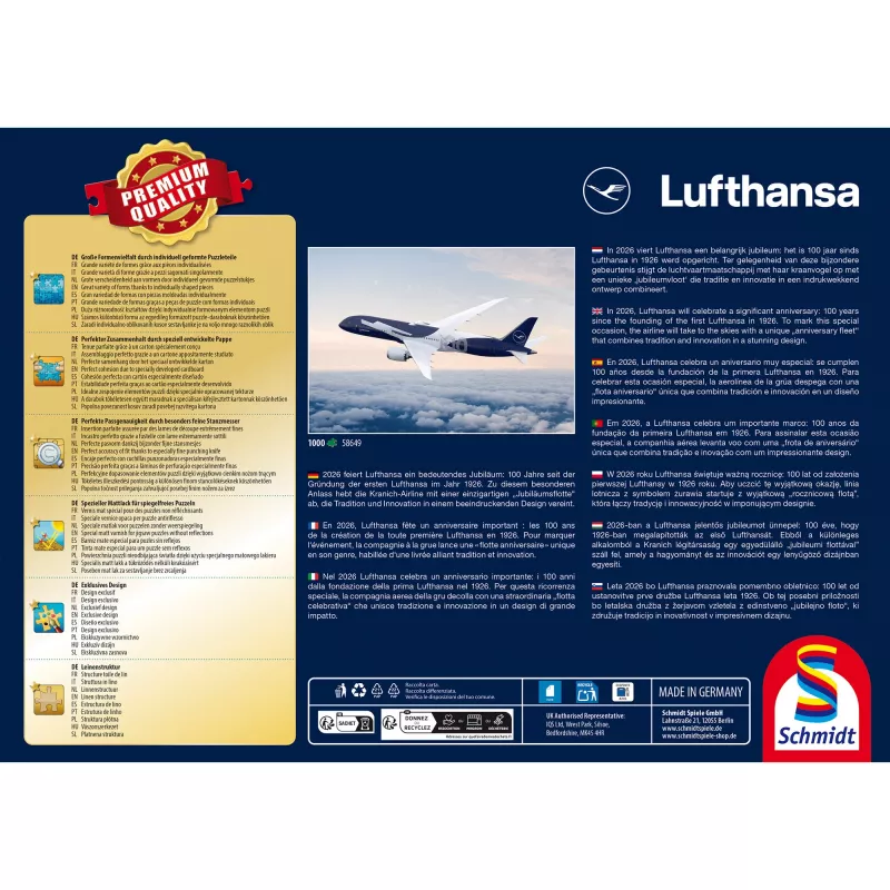 SCHMIDT SPIELE 100 Jahre Lufthansa 1000-Teile Puzzle