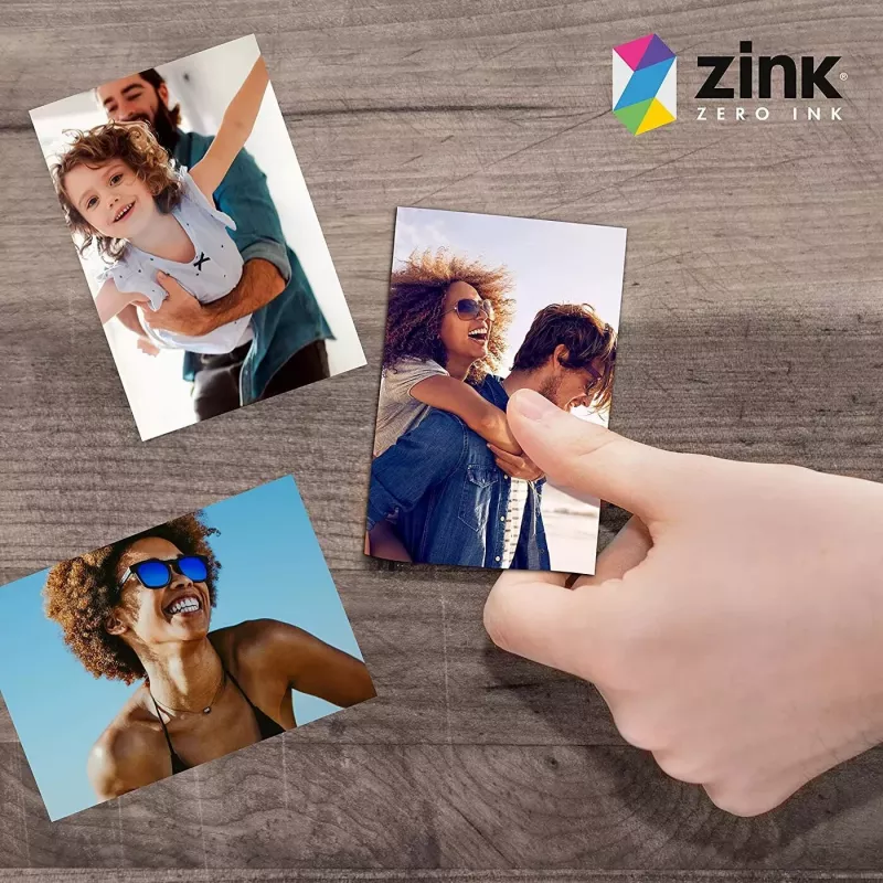 ZINK Premium Fotopapier 2x3 30 Blatt - Glänzend mit Kleberückseite für Zero-Ink-Drucker