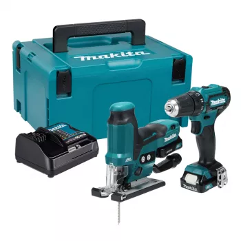 Makita CLX252SAJ 12V max CXT Akku-Kombi-Set mit Bohrschrauber DF333D, Schlagschrauber TD110D, 2x 2,0Ah Akkus, Ladegerät und Makpac-Koffer