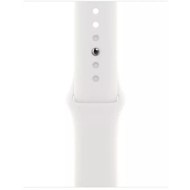Apple Watch Series 8 GPS + Cellular 41mm Edelstahlgehäuse mit Sportarmband, Silber/Weiß (MNJ53EL/A)