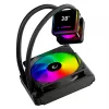 Rampage INFINITE V120 ARGB 120mm Flüssigkeits-CPU-Kühler mit Temperaturanzeige, Schwarz