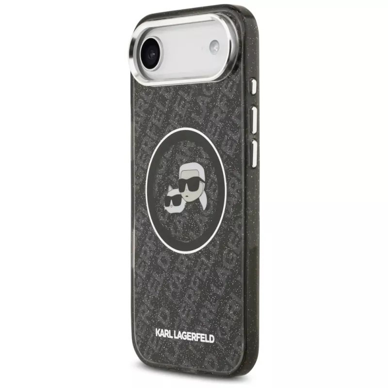 KARL LAGERFELD IML Glitter Karl & Choupette Heads Logo MagSafe-Hülle für iPhone Air, Schwarz