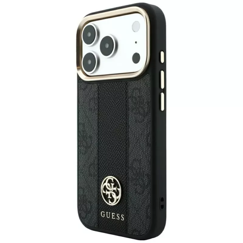 Guess 4G Stripe Round and Classic Logos MagSafe-Hülle für Apple iPhone 18 Pro / 17 Pro - Schwarz