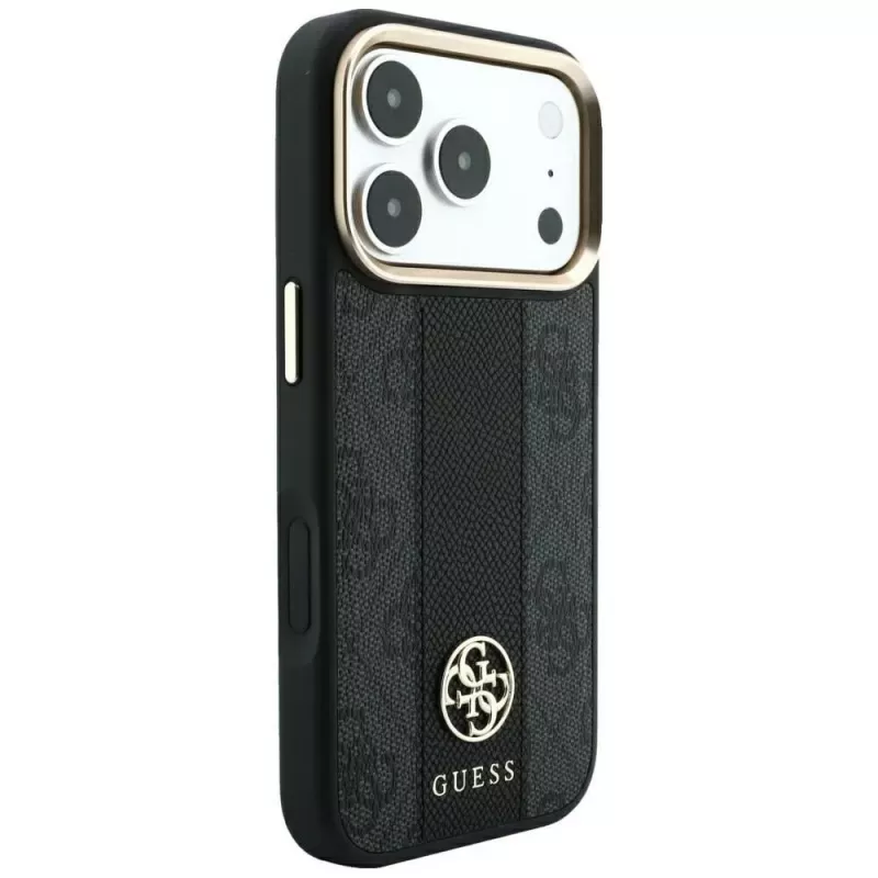 Guess 4G Stripe Round and Classic Logos MagSafe-Hülle für Apple iPhone 18 Pro / 17 Pro - Schwarz