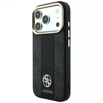 Guess 4G Stripe Round and Classic Logos MagSafe-Hülle für iPhone 18 Pro Max / 17 Pro Max - Schwarz
