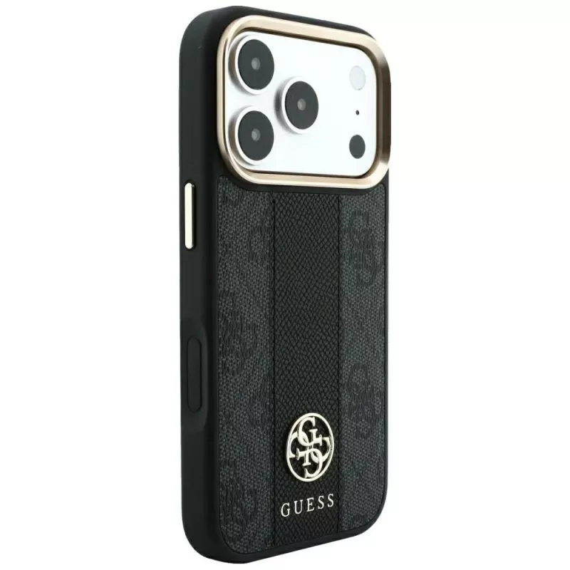 Guess 4G Stripe Round and Classic Logos MagSafe-Hülle für iPhone 18 Pro Max / 17 Pro Max - Schwarz