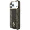 Guess 4G Stripe Round and Classic Logos MagSafe-Hülle für iPhone 18 Pro / 17 Pro - Braun