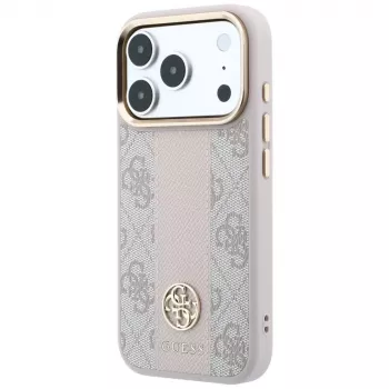 Guess 4G Stripe Round & Classic Logos MagSafe-Hülle für iPhone 18 Pro / 17 Pro - Pink