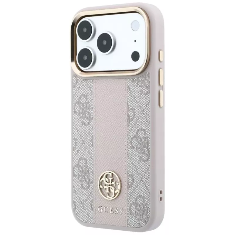 Guess 4G Stripe Round & Classic Logos MagSafe-Hülle für iPhone 18 Pro / 17 Pro - Pink