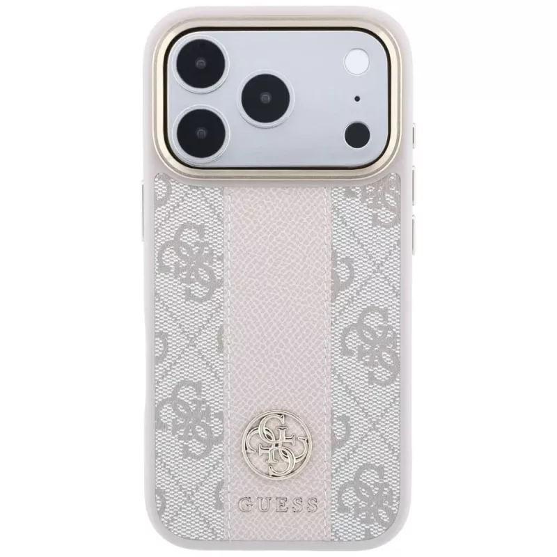 Guess 4G Stripe Round & Classic Logos MagSafe-Hülle für iPhone 18 Pro / 17 Pro - Pink