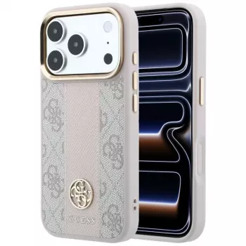 GUESS 4G Stripe Round and Classic Logos MagSafe-Hülle für iPhone 18 Pro Max / 17 Pro Max - Pink