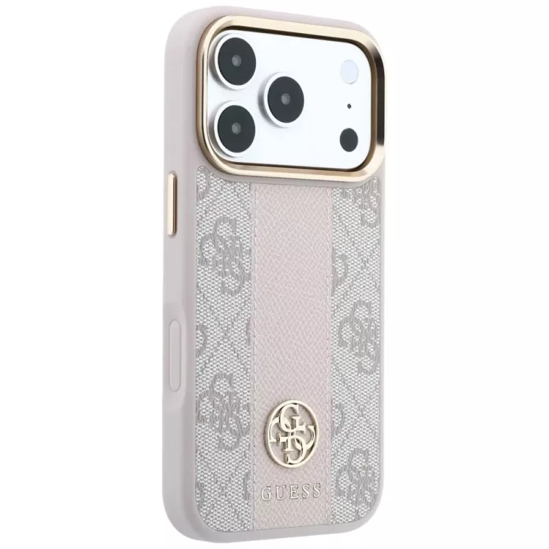 GUESS 4G Stripe Round and Classic Logos MagSafe-Hülle für iPhone 18 Pro Max / 17 Pro Max - Pink