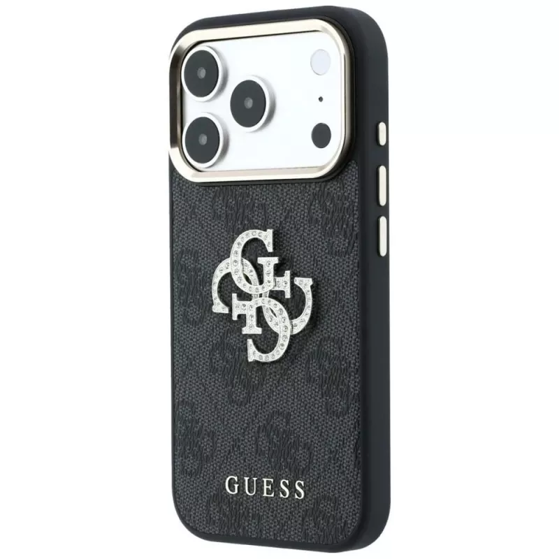 Guess 4G & Big Strass Logo Hülle für iPhone 17 Pro Max / 18 Pro Max - Schwarz