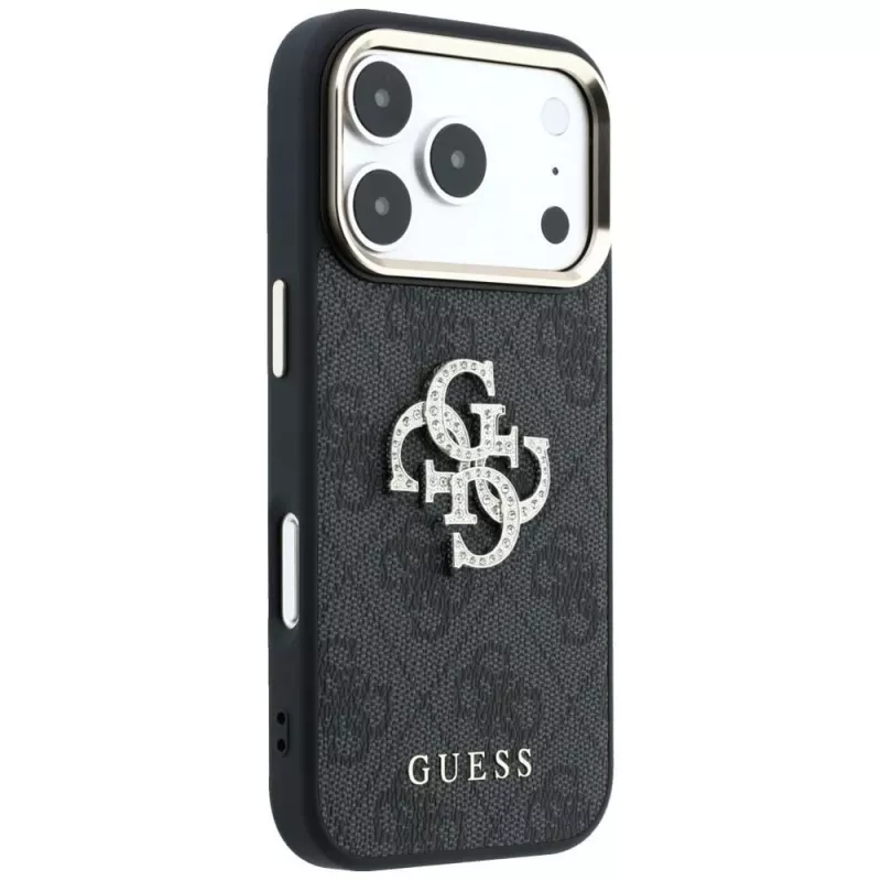 Guess 4G & Big Strass Logo Hülle für iPhone 17 Pro Max / 18 Pro Max - Schwarz