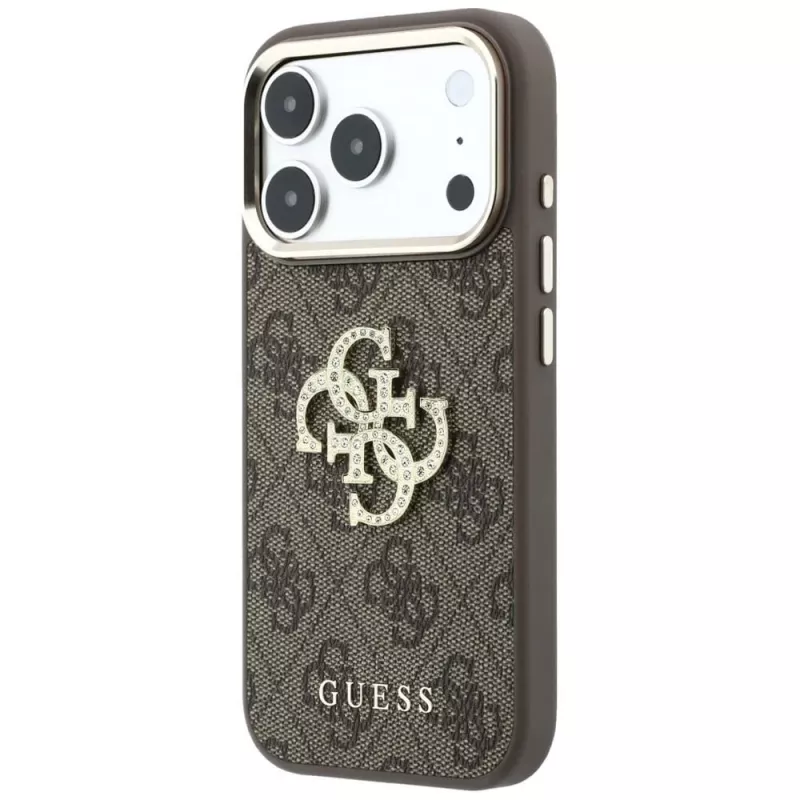 GUESS 4G & Big Strass Logo Rückseiten-Cover für Apple iPhone 17 Pro Max / 18 Pro Max - Braun