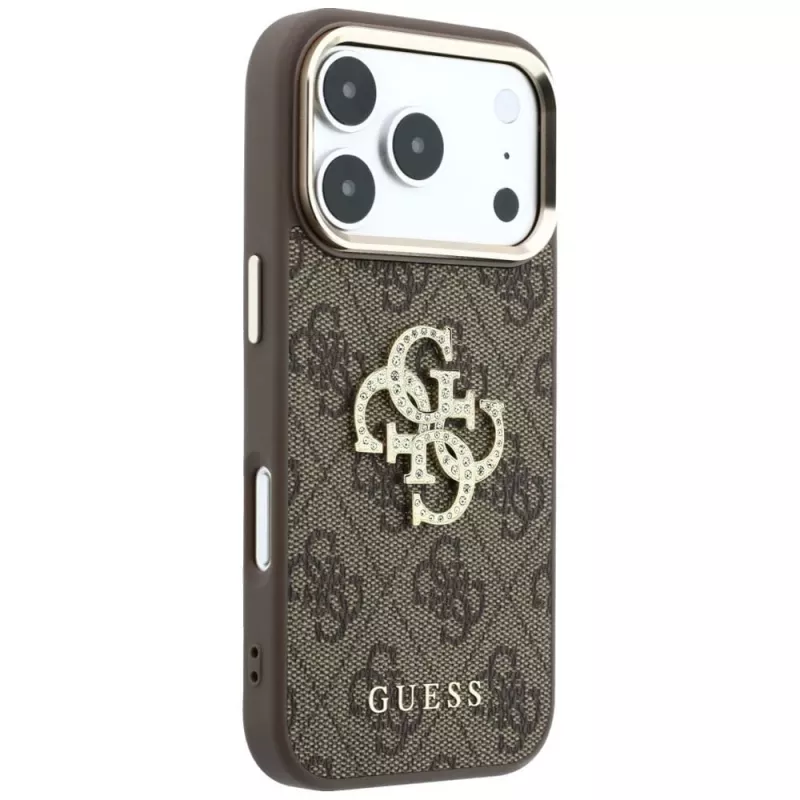 GUESS 4G & Big Strass Logo Rückseiten-Cover für Apple iPhone 17 Pro Max / 18 Pro Max - Braun