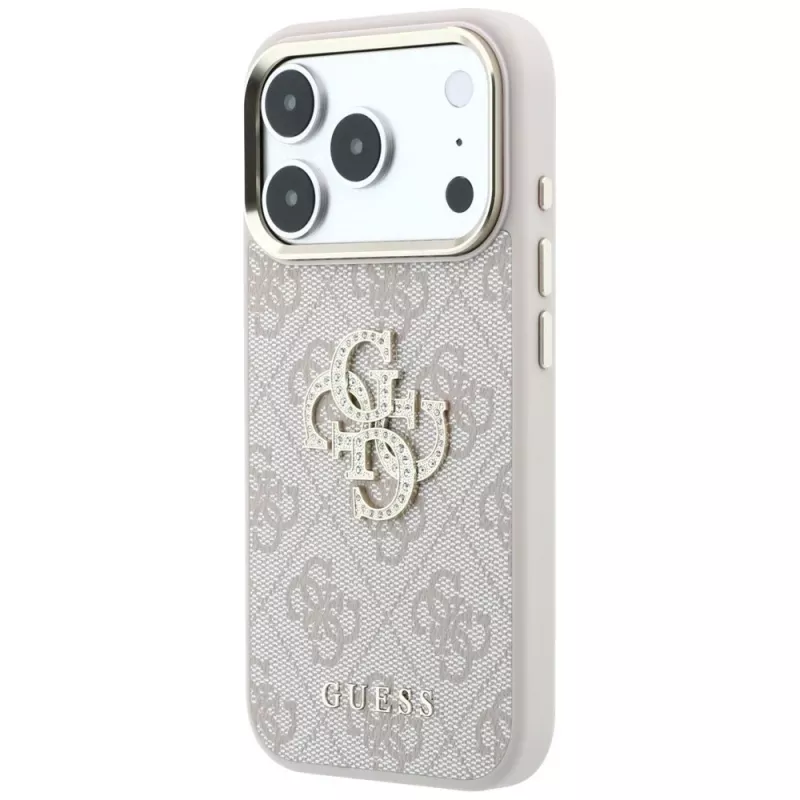 Guess 4G Big Strass Logo Hülle für iPhone 17 Pro / 18 Pro - Pink