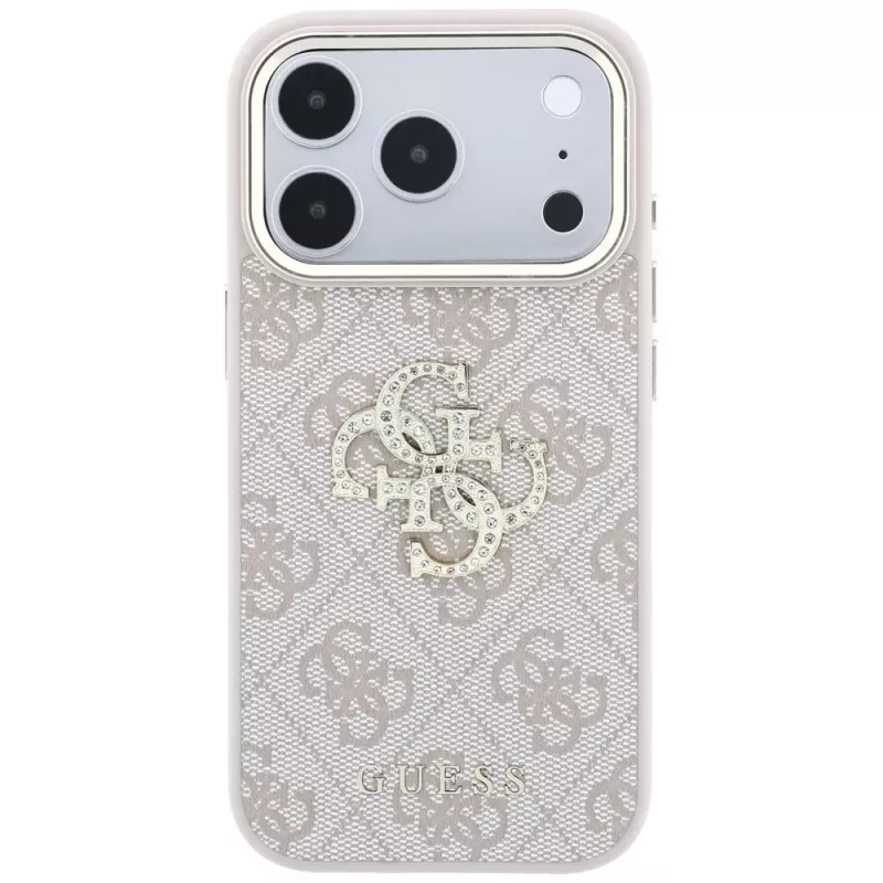 Guess 4G Big Strass Logo Hülle für iPhone 17 Pro / 18 Pro - Pink