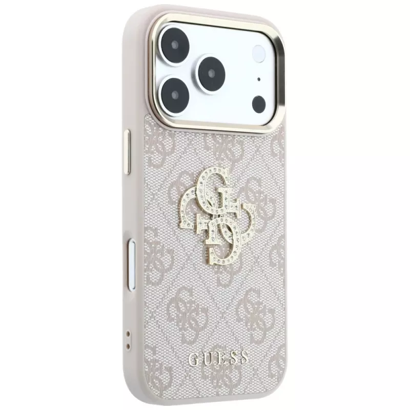 Guess 4G Big Strass Logo Hülle für iPhone 17 Pro / 18 Pro - Pink
