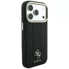 Guess Stripe Peony 4G Logo MagSafe Hülle für Apple iPhone 18 Pro / 17 Pro - Schwarz