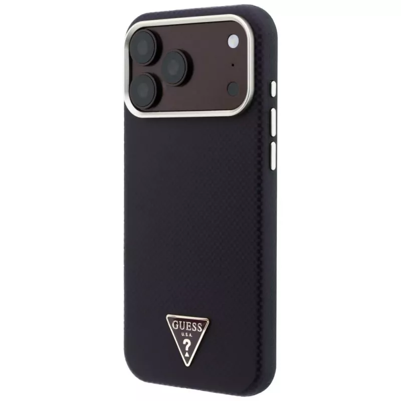 Guess Kevlar Triangle Logo MagSafe-Hülle für iPhone 17 Pro / 18 Pro - Burgunderrot