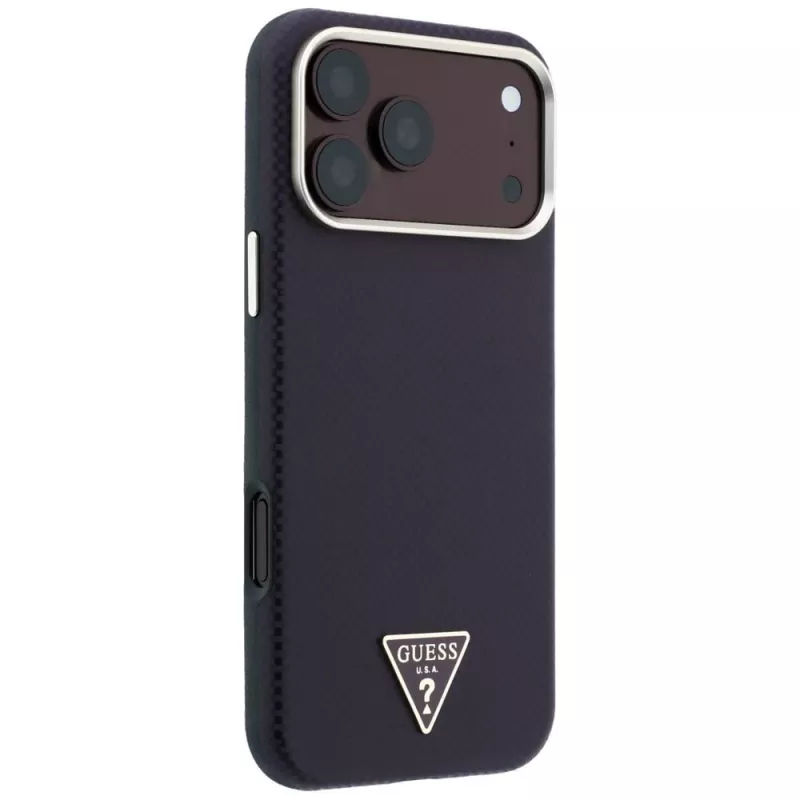 Guess Kevlar Triangle Logo MagSafe-Hülle für iPhone 17 Pro / 18 Pro - Burgunderrot