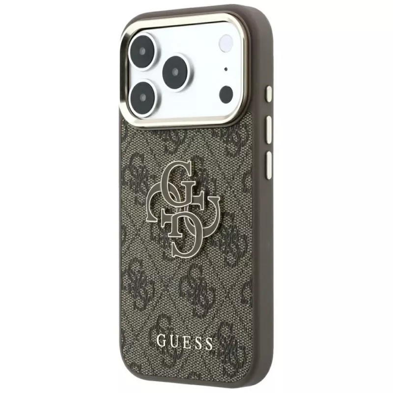 Guess 4G & Big Resin Logo Hülle für iPhone 17 Pro Max / 18 Pro Max - Braun