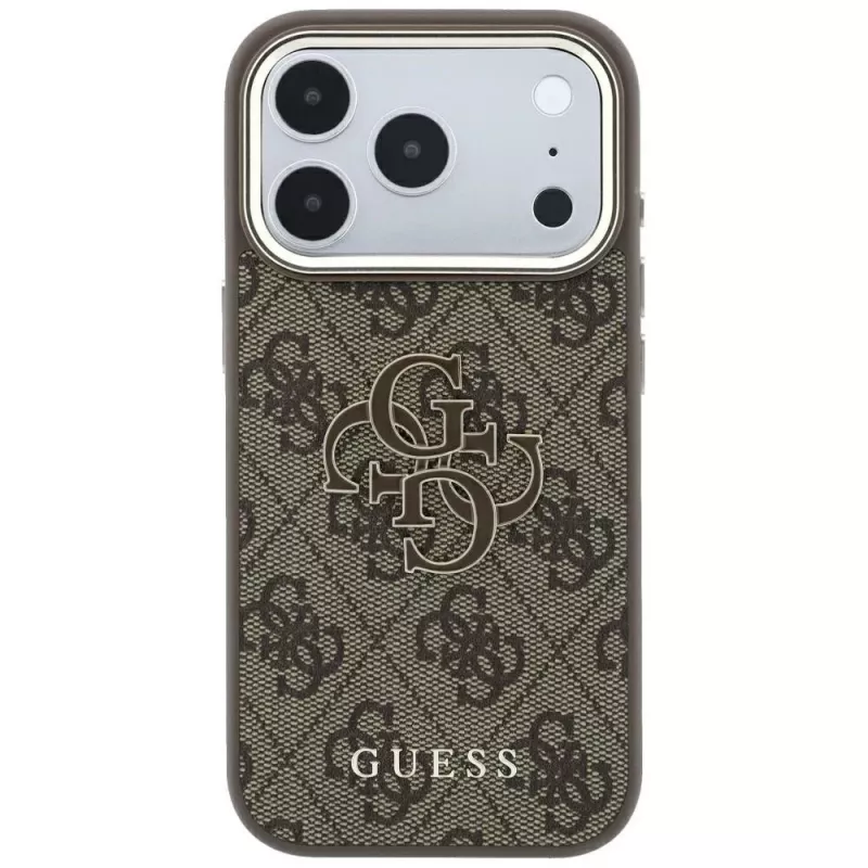 Guess 4G & Big Resin Logo Hülle für iPhone 17 Pro Max / 18 Pro Max - Braun