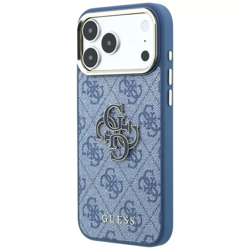 GUESS 4G & Big Resin Logo Hülle für iPhone 17 Pro Max / 18 Pro Max - Hellblau
