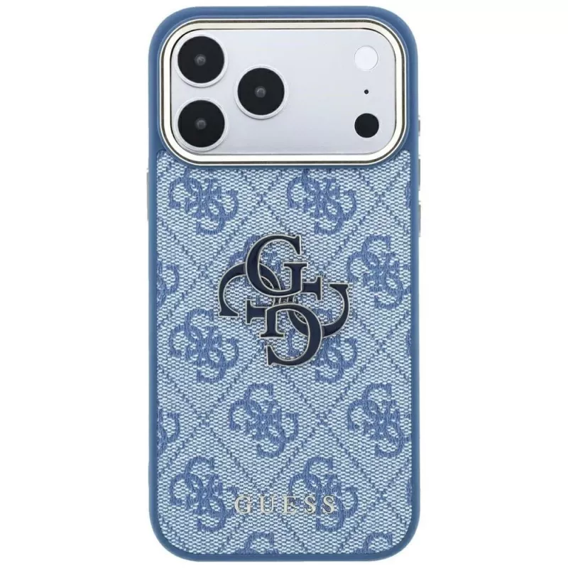 GUESS 4G & Big Resin Logo Hülle für iPhone 17 Pro Max / 18 Pro Max - Hellblau