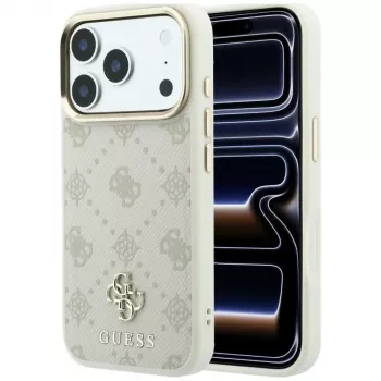 Guess Peony 4G Small Logo MagSafe-Hülle für iPhone 18 Pro / 17 Pro - Beige