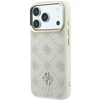 Guess Peony 4G Small Logo MagSafe-Hülle für iPhone 18 Pro / 17 Pro - Beige