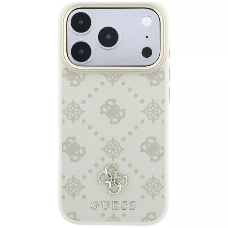 Guess Peony 4G Small Logo MagSafe-Hülle für iPhone 18 Pro / 17 Pro - Beige