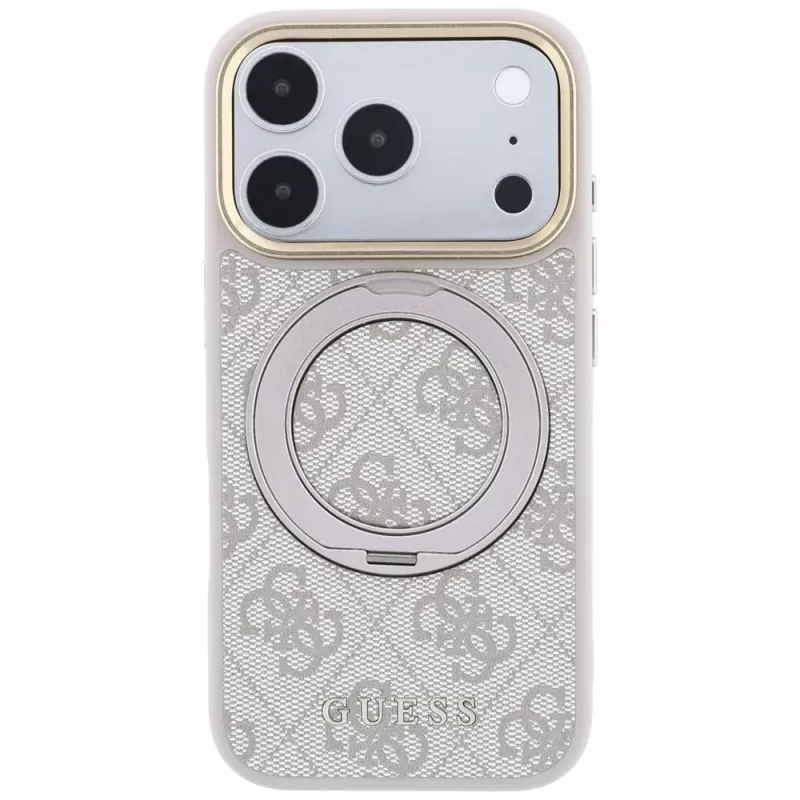Guess Ring Stand 360 4G Classic Logo MagSafe Hülle für iPhone 18 Pro Max / 17 Pro Max - Pink