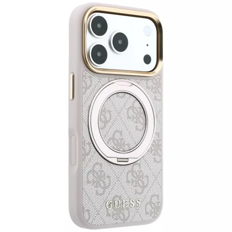 Guess Ring Stand 360 4G Classic Logo MagSafe Hülle für iPhone 18 Pro Max / 17 Pro Max - Pink