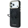 Guess Ring Stand 360 4G Classic Logo MagSafe Hülle für iPhone 18 Pro / 17 Pro, Schwarz