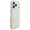 GUESS IML Flowers Allover Electroplated MagSafe-Hülle mit Perlenband für iPhone 18 Pro / 17 Pro - Weiß