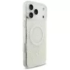 GUESS IML Flowers Allover Electroplated Case mit Perlenarmband MagSafe für iPhone 18 Pro Max / 17 Pro Max Weiß
