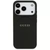 Guess Grained Gold Ring MagSafe Hülle für Apple iPhone 17 Pro / 18 Pro, Schwarz