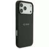 Guess Grained Gold Ring MagSafe Hülle für Apple iPhone 18 Pro Max / 17 Pro Max, Schwarz