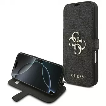 Guess Book 4G Metal Logo Hülle für iPhone 18 Pro / 17 Pro - Schwarz
