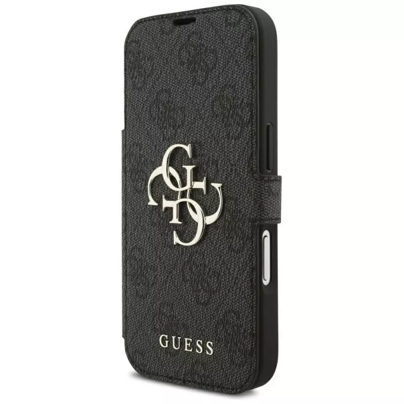 Guess Book 4G Metal Logo Hülle für iPhone 18 Pro / 17 Pro - Schwarz