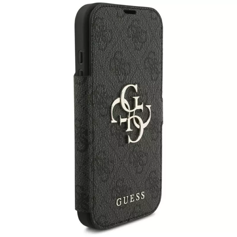 Guess Book 4G Metal Logo Hülle für iPhone 18 Pro / 17 Pro - Schwarz
