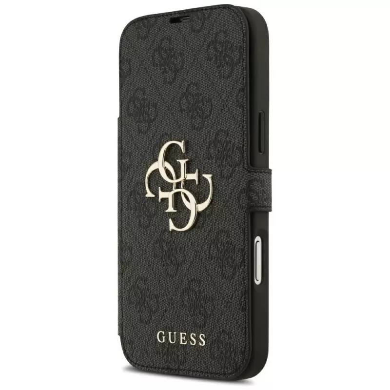 Guess Book 4G Metal Logo Hülle für iPhone 18 Pro Max / 17 Pro Max, Schwarz